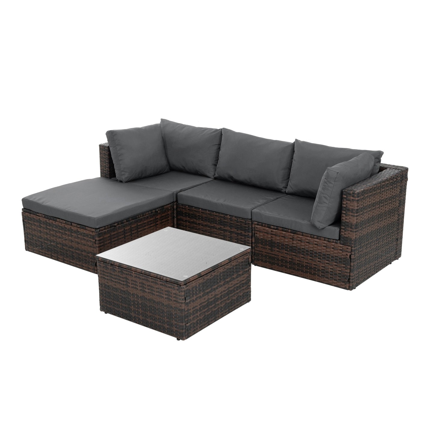 Patio Furniture, Outdoor Furniture, Seasonal PE Wicker Furniture, 5 Set Wicker Furniture With Temper