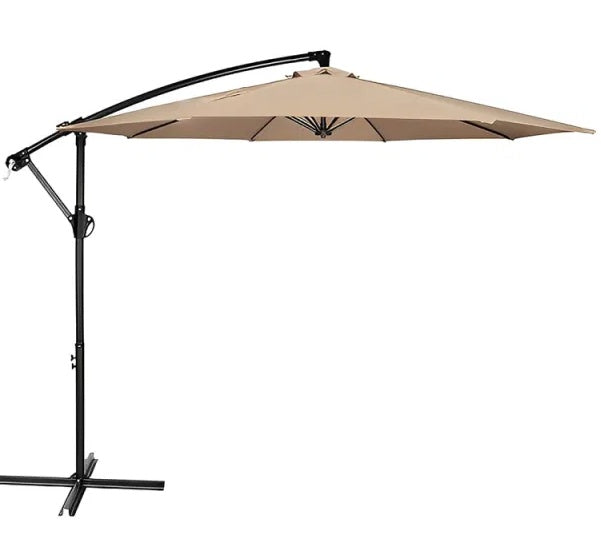 10 Ft. Steel Cantilever Offset Outdoor Patio Umbrella With Crank Lift