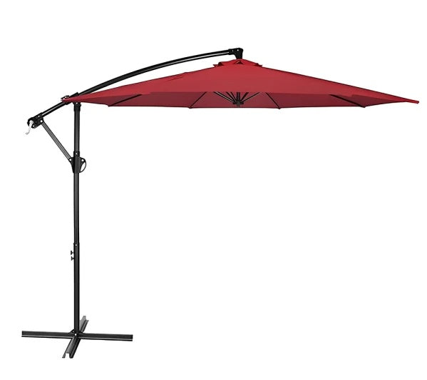 10 Ft. Steel Cantilever Offset Outdoor Patio Umbrella With Crank Lift